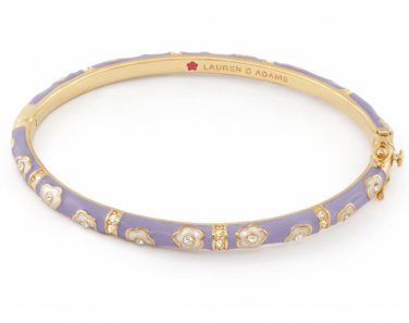Authentic Lauren G Adams Bangle Enamel & CZ Pave Daisy Love B-301G 61207
