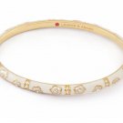 Authentic Lauren G Adams Bangle Enamel & CZ Pave Daisy Love B-301G 67205