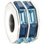 Authentic Chamilia Double Baguette - Blue Charm Bead 2083-0401 "Gift Boxed"