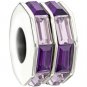 Authentic Chamilia Double Baguette - Purple Charm Bead 2083-0402 "Gift Boxed"