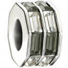 Authentic Chamilia Double Baguette - Black & White Charm Bead 2083-0398
