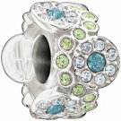 Authentic Chamilia Daisy Bouquet - Green and Blue Charm Bead 2083-0457