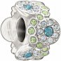 Authentic Chamilia Daisy Bouquet - Green and Blue Charm Bead 2083-0457