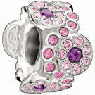 Authentic Chamilia Daisy Bouquet - Pink and Purple Charm Bead 2083-0455
