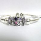 Authentic Chamilia Bangle Bracelet with Disney Crown Charm Bead Gift Set #43