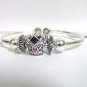 Authentic Chamilia Bangle Bracelet with Disney Crown Charm Bead Gift Set #43