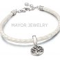 Authentic Chamilia White Leather Bracelet with Tree Of Life Gift Set 2025-0973