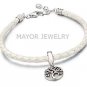 Authentic Chamilia White Leather Bracelet with Tree Of Life Gift Set 2025-0973