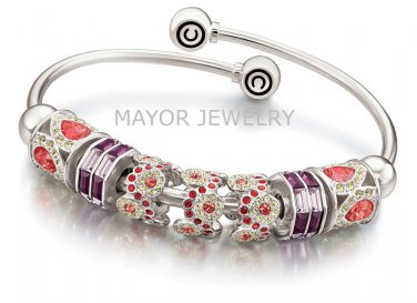 Authentic Chamilia Bangle with Charm Gift Set #6