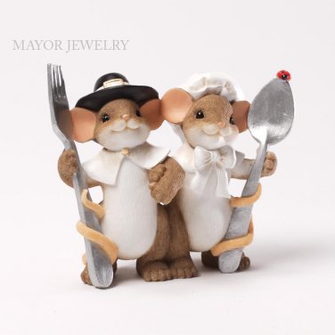 Charming Tails Did Someone Say Dinner? Figurine 4034331 Enesco New