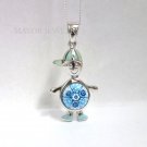 Authentic Millefiori Murano Sterling Silver Light Blue Boy  by Alan K 8MP179122