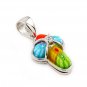 Authentic Millefiori Murano Sterling Silver Small Cross Pendant by Alan K 8MP240