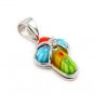 Authentic Millefiori Murano Sterling Silver Small Cross Pendant by Alan K 8MP240
