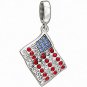 Authentic Chamilia American Flag Swarovski Charm Bead 2025-0965 "Gift Boxed"