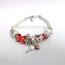 Authentic Chamilia White Leather Bracelet with Disney Charm Gift Set #25