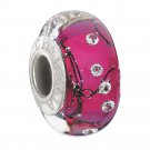 Authentic Chamilia City Lights Collection - Fuchsia Steel Charm Bead 2116-0076