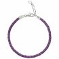 Authentic Chamilia Purple Metallic Braided Leather Bracelet Adjustab 1030-0113