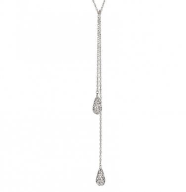 New Authentic Chamilia Tie Drop Necklace - Crystal Swarovski 1211-0123