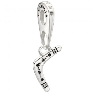 Authentic Chamilia Hanging Boomerang - Clear Swarovski Charm 2025-0915
