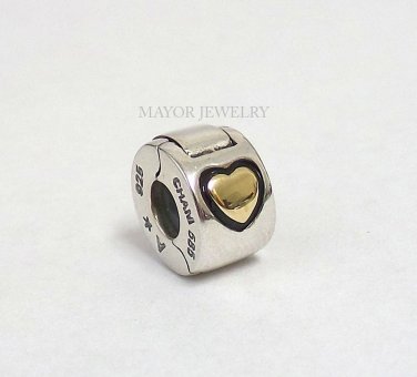 Authentic Chamilia 14k Gold Heart Lock Charm Bead MC-4