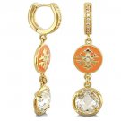 Authentic Lauren G Adams Long Huggie Mandarin Oriental Earring E-62202G 61910