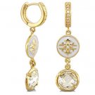 Authentic Lauren G Adams Long Huggie Mandarin Oriental Earring E-62202G 61911