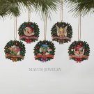 Disney Jim Shore Wreath Disk Ornament Set of 5 Figurine 4029576 Enesco New