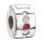 Authentic Chamilia  Jeweled Lock - Fuchsia CZ Charm Bead 1430-0002