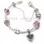 Authentic Chamilia Silver Snap Bracelet with Charm Gift Set #3