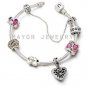 Authentic Chamilia Silver Snap Bracelet with Charm Gift Set #3