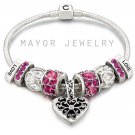 Authentic Chamilia Silver Snap Bracelet with Charm Gift Set #2