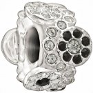 Authentic Chamilia Daisy Bouquet - Black and White Charm Bead 2083-0454