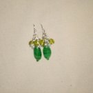 Green Glass Drop Earings