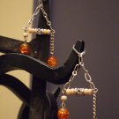 Assymetrical Orange Dangles