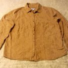 Misses Croft & Barrow Size M Camel Embroidered 3/4 Sleeve Button Up Shirt EUC