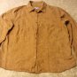 Misses Croft & Barrow Size M Camel Embroidered 3/4 Sleeve Button Up Shirt EUC