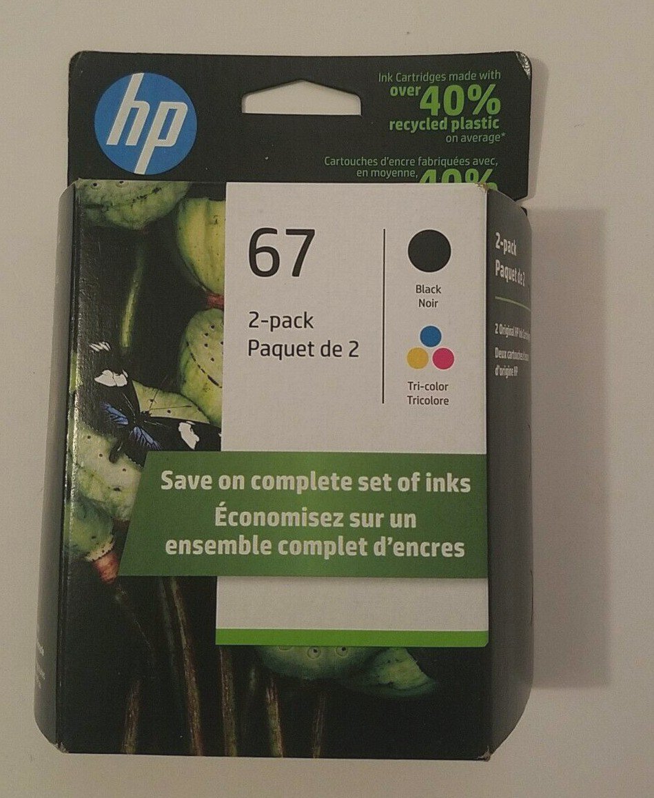 Original Hp 67 Blacktri Color Ink Cartridges 2 Pack 3yp29an 