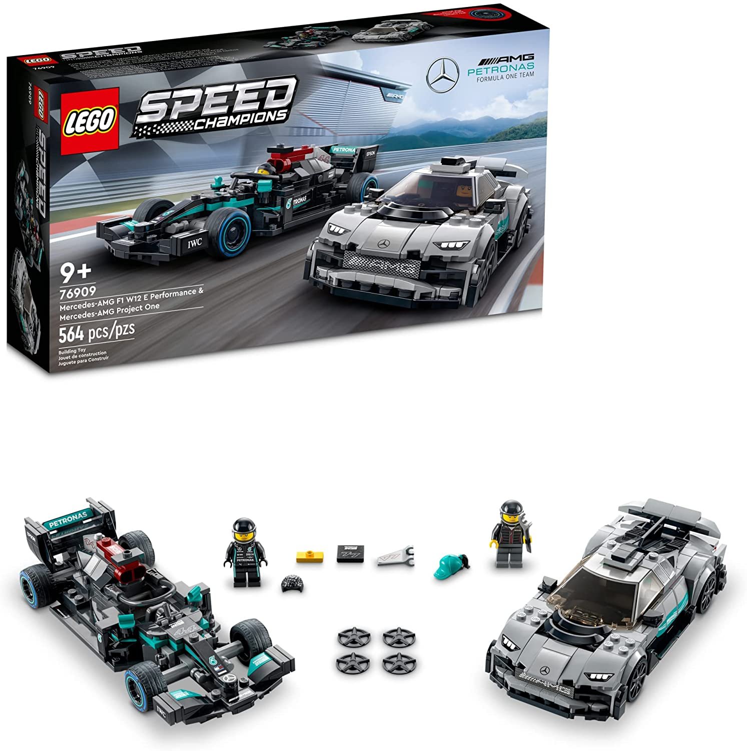 LEGO Speed Champions Mercedes-AMG F1 W12 E Performance & Project One 76909 Building Kit