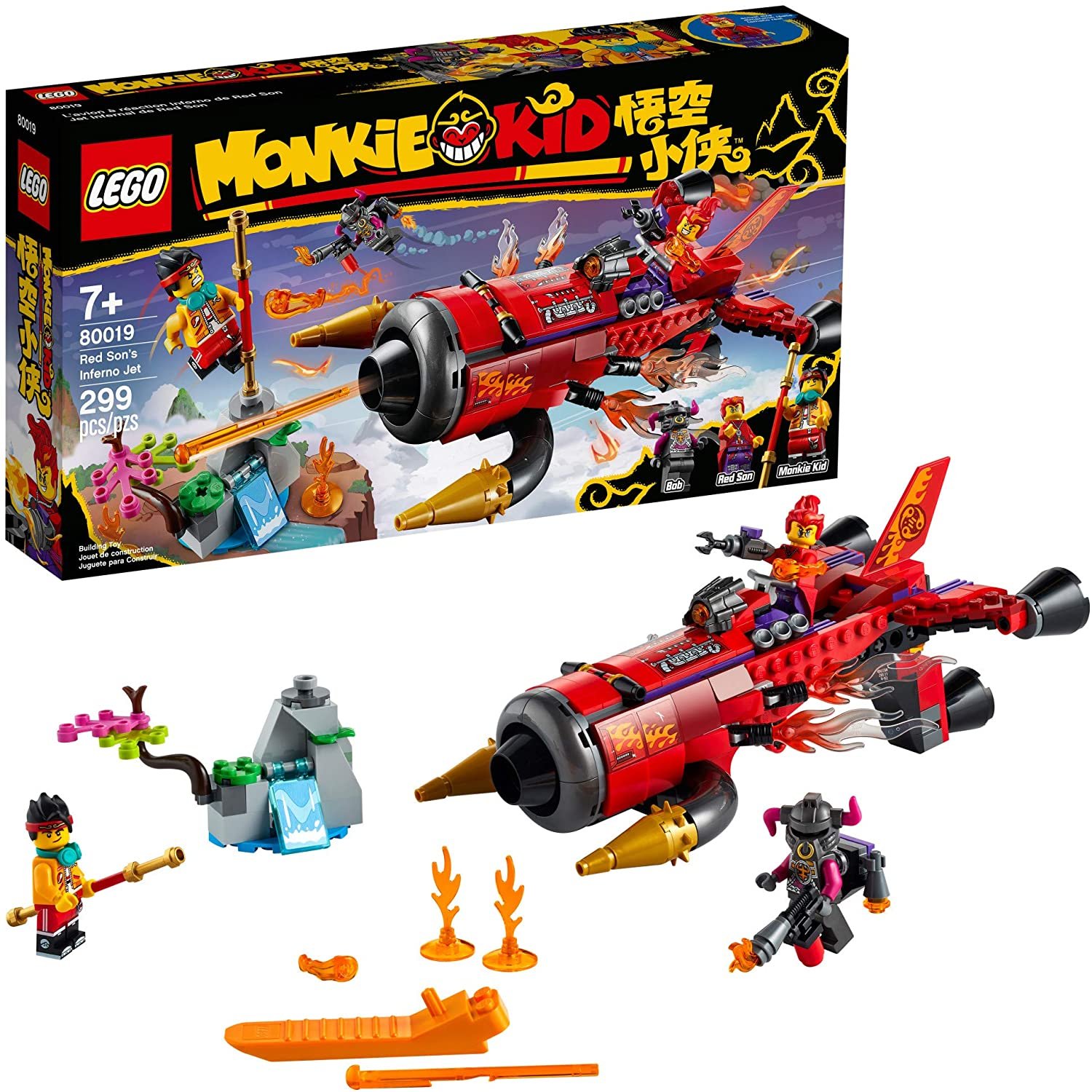 LEGO Monkie Kid Red Sonâ��s Inferno Jet 80019 Building Kit - 299 Pieces