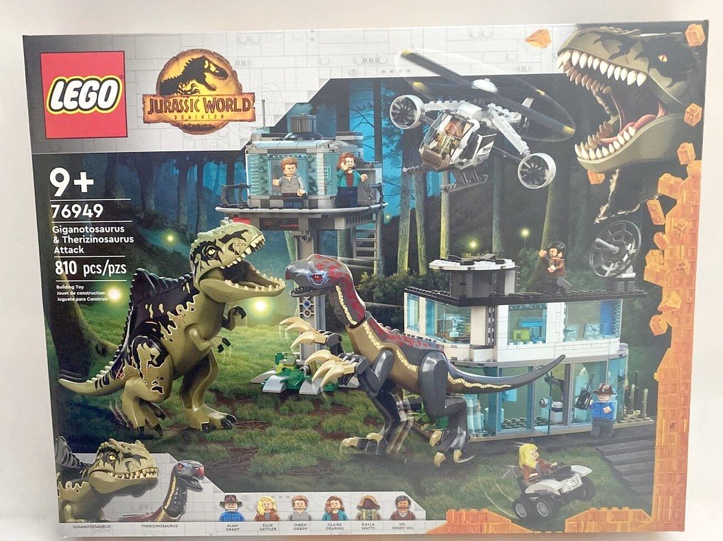 LEGO Jurassic World Giganotosaurus & Therizinosaurus Attack 76949 Building Toy Set - 810 Pieces