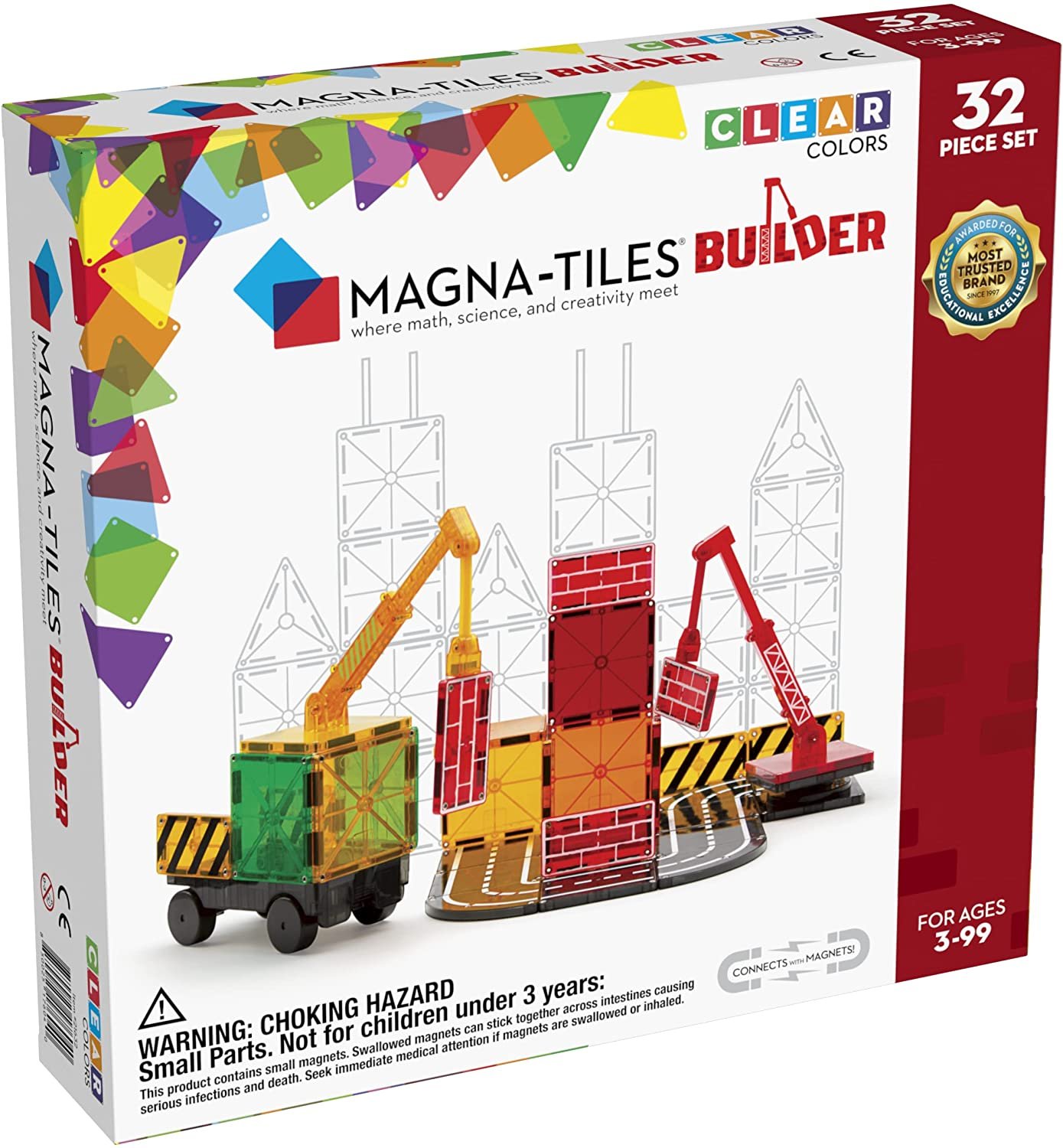 Magna-Tiles Builder Magnetic Construction Set - 32 Pieces