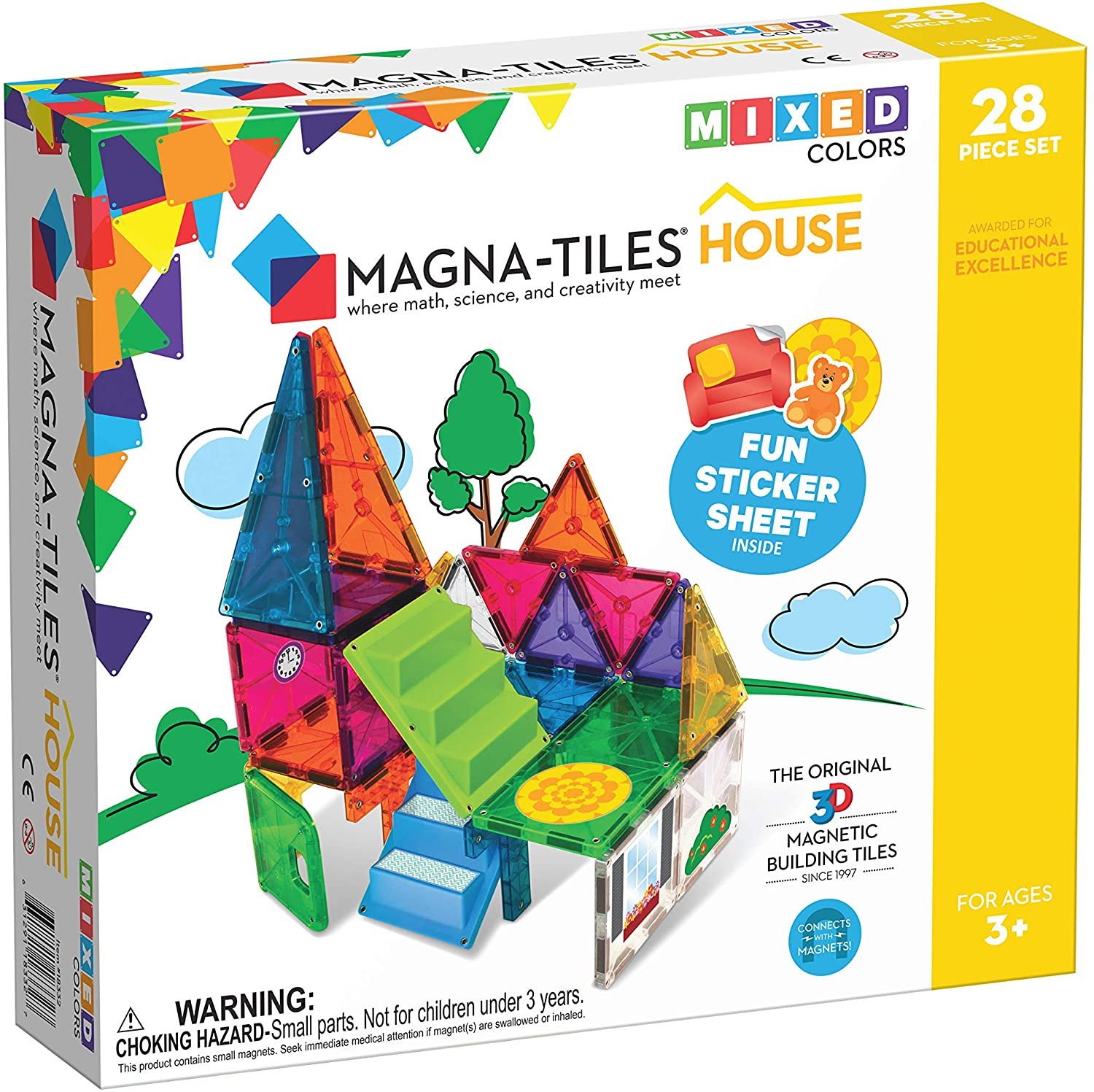 Magna-Tiles House Set 28 Pieces - Reusable Silicone Stickers