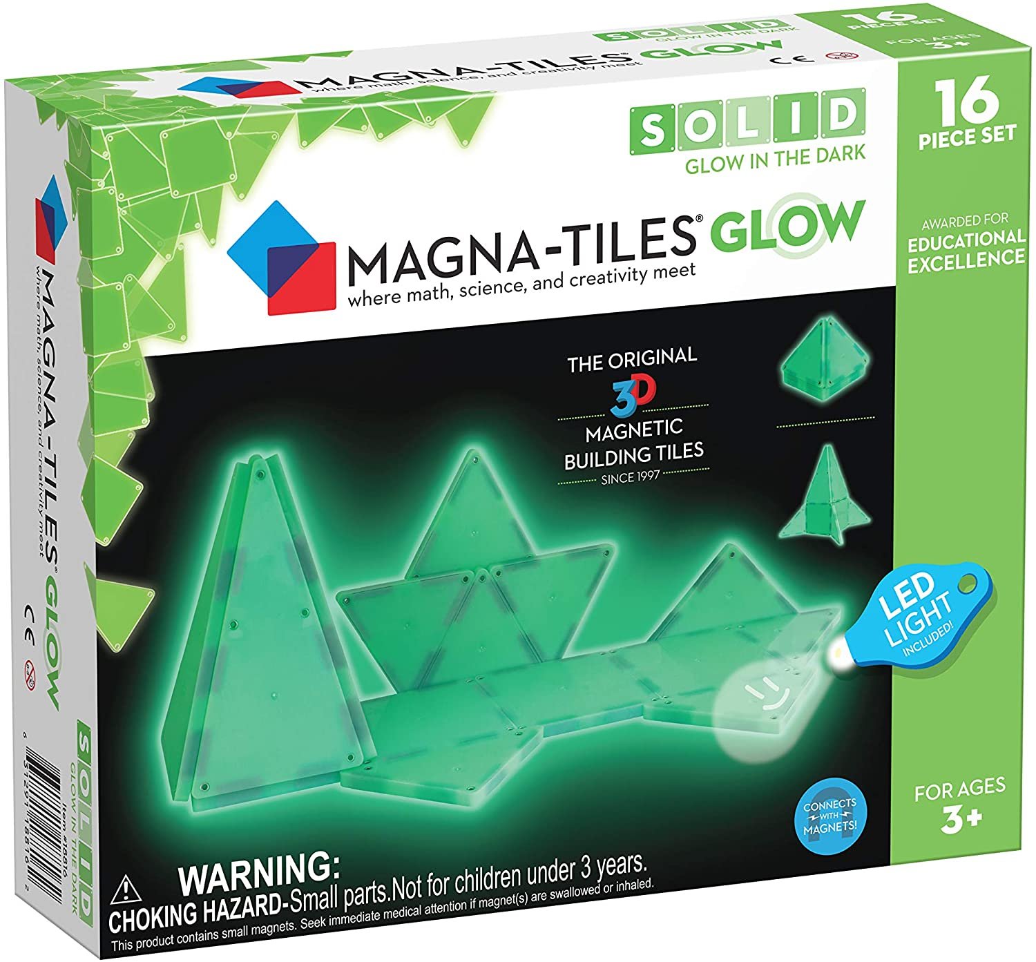 Magna-Tiles Glow In The Dark Set - 16 Pieces