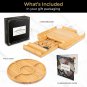 SMIRLY Bamboo Cheese Board and Knife Set: Large Charcuterie Boards Set & Cheese Platter