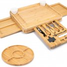 SMIRLY Bamboo Cheese Board and Knife Set: Extra Large Charcuterie Boards Set