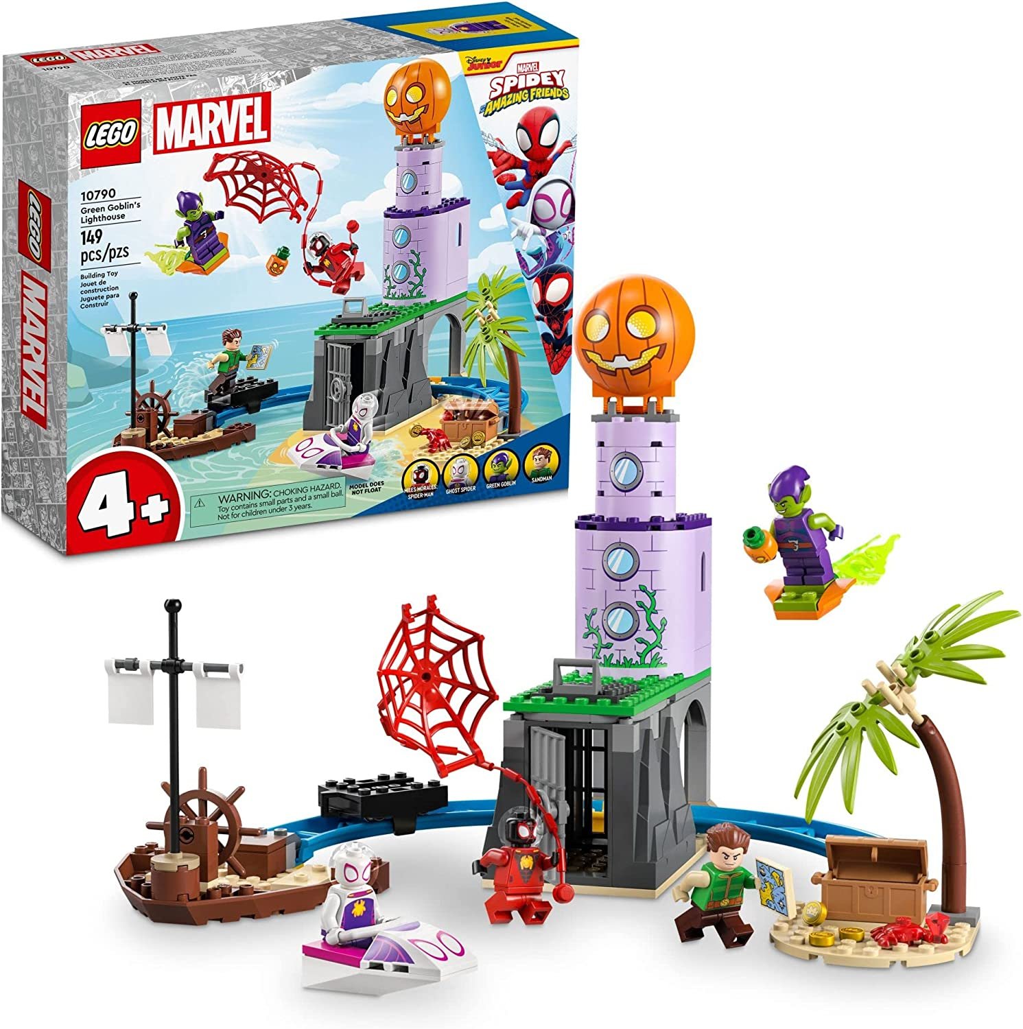 LEGO Marvel Team Spidey at Green Goblins Lighthouse 10790 Set