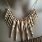 Gold Color Alloy Exaggerate Spikes Punk Style Women Necklace