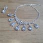 Elegant shining wedding prom rhinestone designer Necklace Earring bracelet ring set