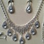 Elegant shining wedding prom rhinestone designer Necklace Earring bracelet ring set