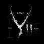 925 Sterling Silver Plated Wedding Party Earrings Necklace Suit Women's Jewelry Set